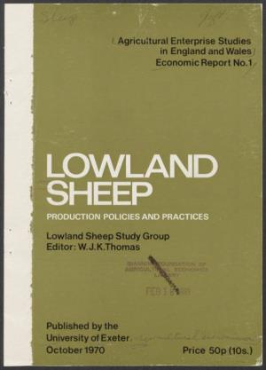 Lowland Sheep Production Policies and Practices