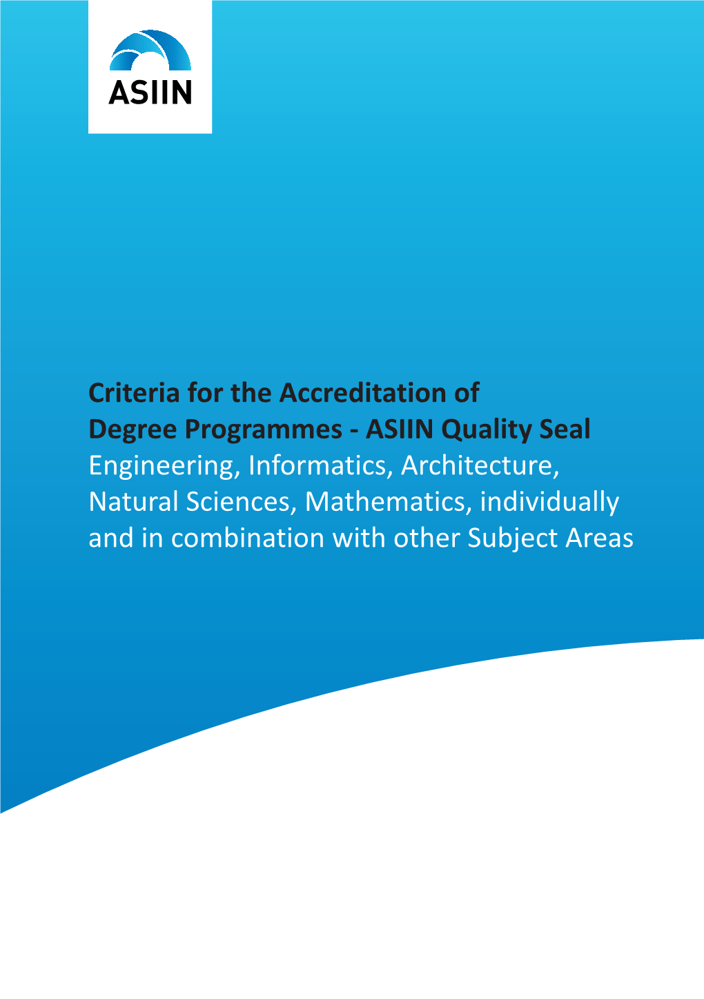 0.3 Criteria for the Accrediation of Degree Programmes