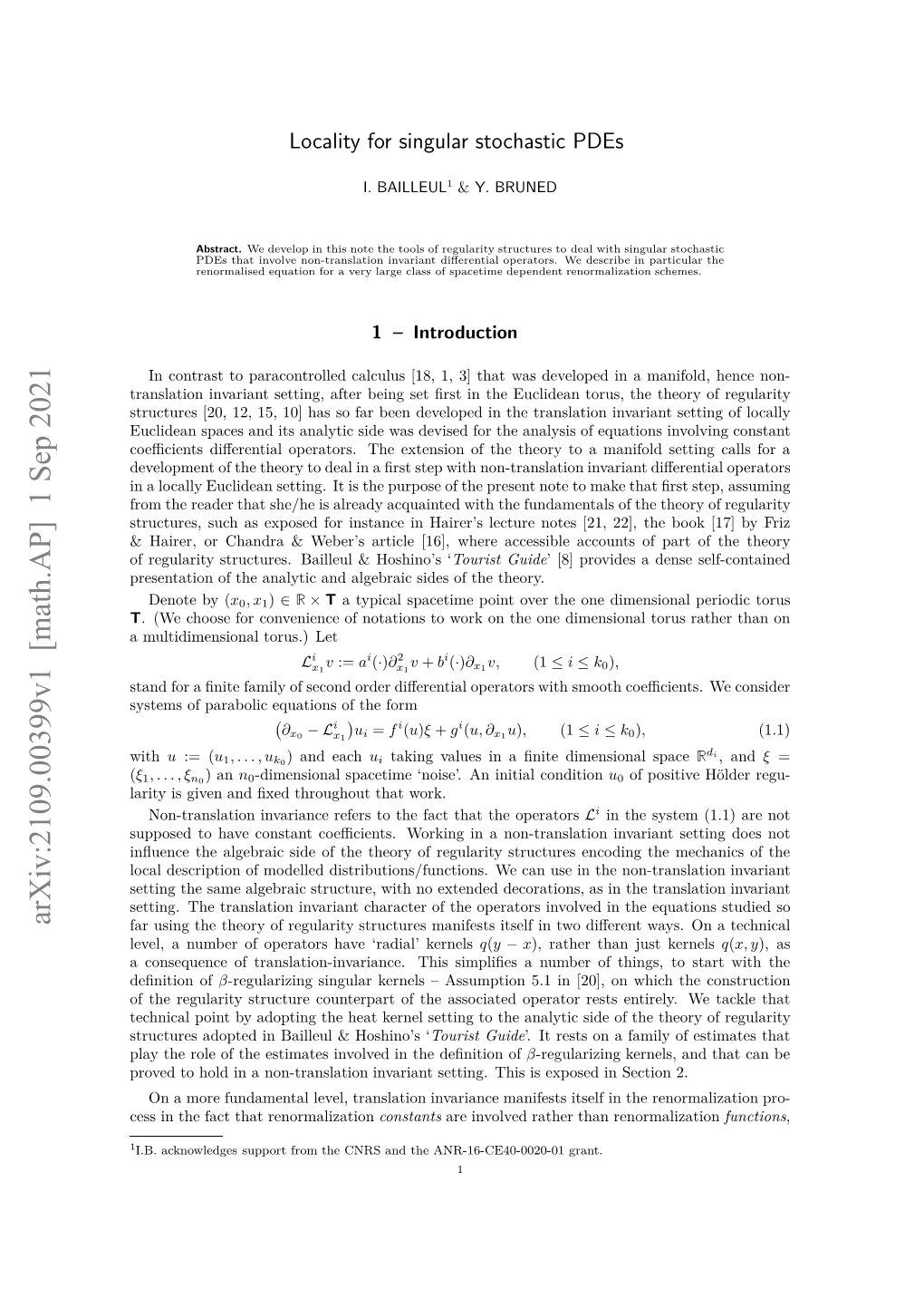 Arxiv:2109.00399V1 [Math.AP] 1 Sep 2021 Esi H Atta Renormalization That Fact the in Cess This Setting