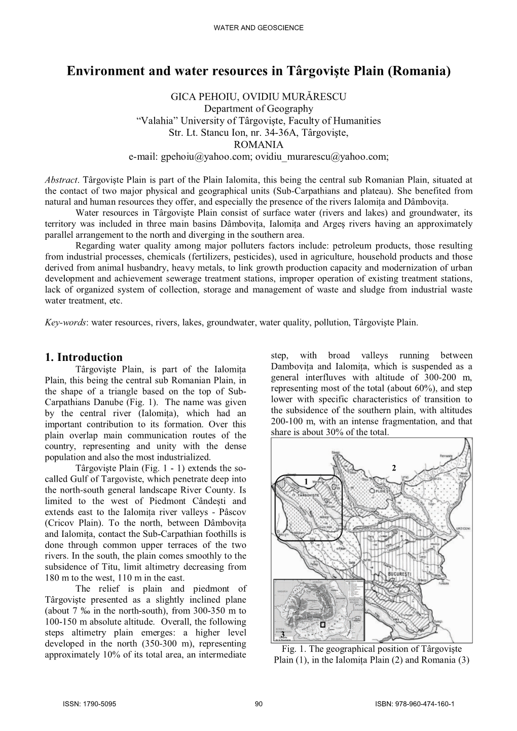 Environment and Water Resources in Târgovişte Plain (Romania)