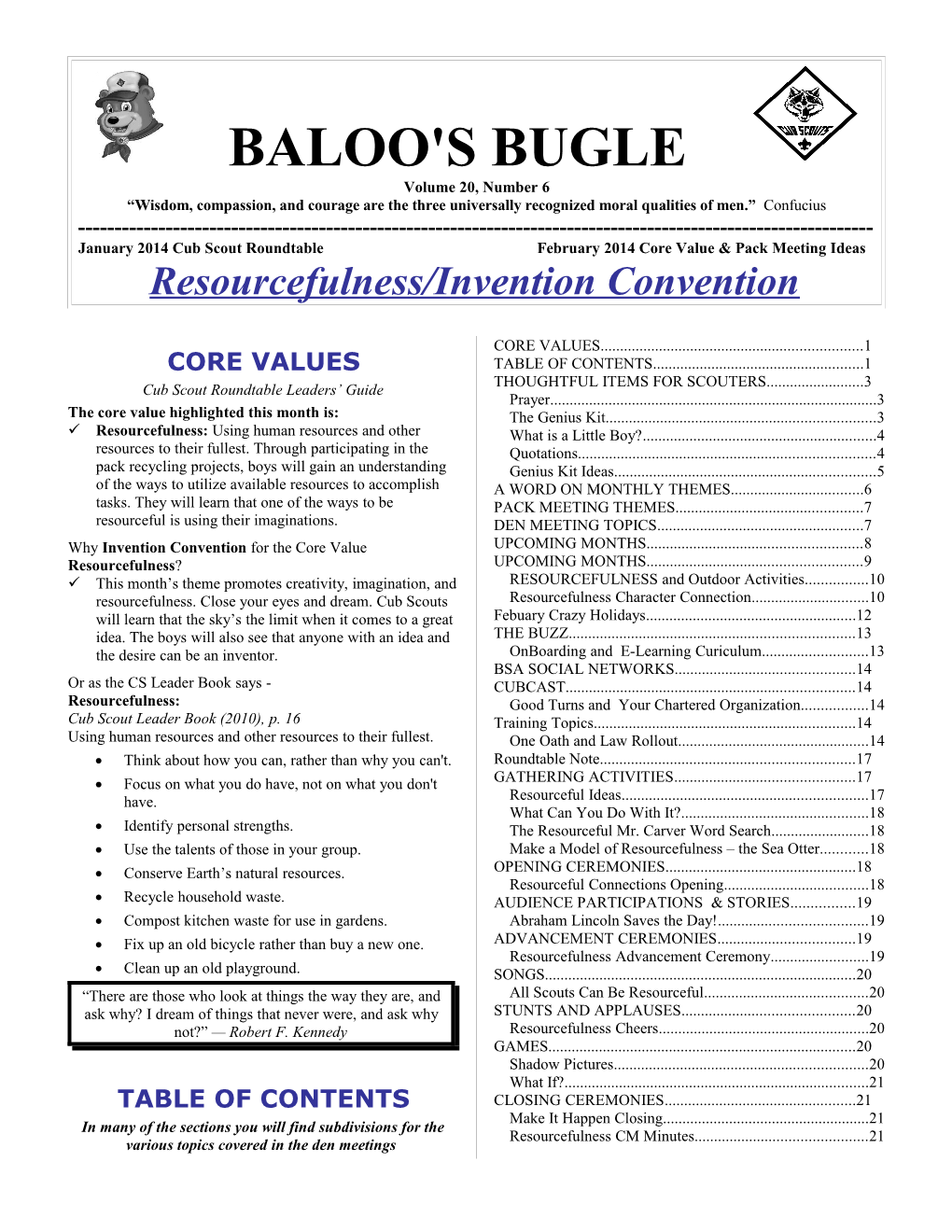 BALOO's BUGLE - (February 2014 Ideas) Page 2