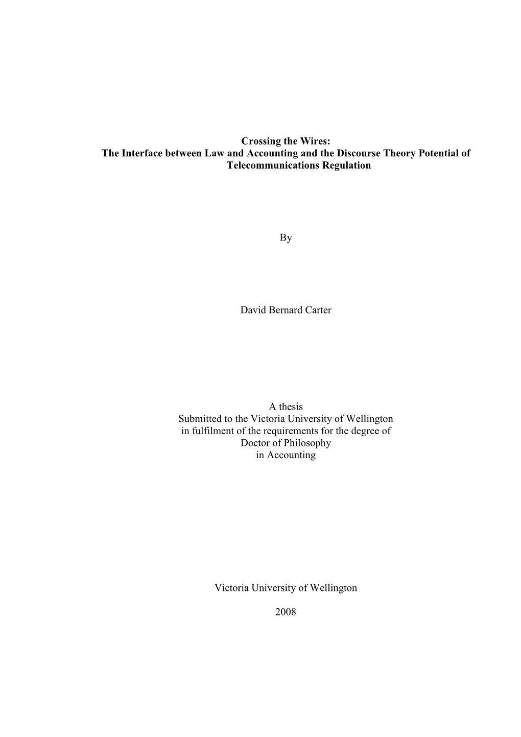 The Interface Between Law and Accounting and the Discourse Theory Potential of Telecommunications Regulation