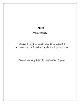 TAB 19 Market Study