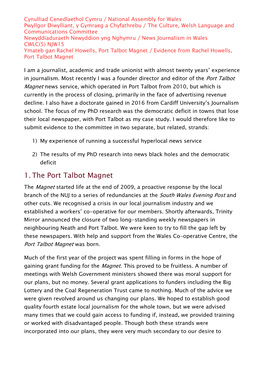1. the Port Talbot Magnet
