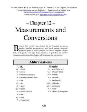 Measurements and Conversions