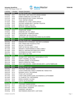 Schedule Quickprint TKRN-FM