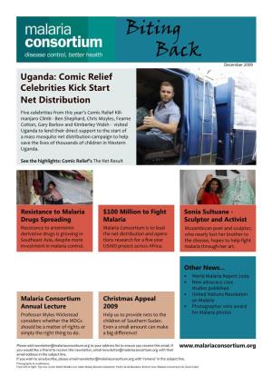 Biting Back December 2009 Uganda: Comic Relief Celebrities Kick Start Net Distribution
