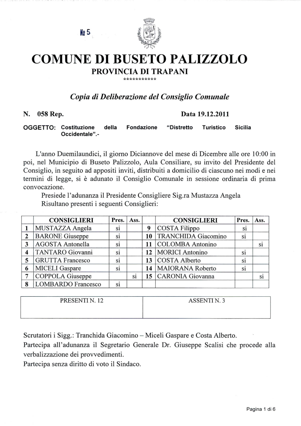 PROVINCIA DI TRAPANI Copia Di