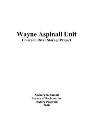 Wayne Aspinall Unit Colorado River Storage Project