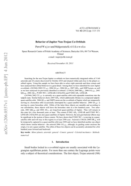 Behavior of Jupiter Non-Trojan Co-Orbitals