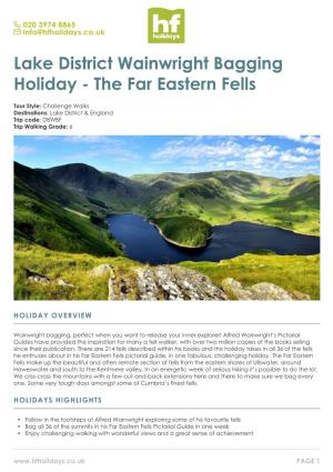 Lake District Wainwright Bagging Holiday - the Far Eastern Fells