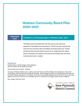 Waitara Community Board Plan 2020-2023