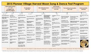 2015 Pioneer Village Harvest Moon Song & Dance Fest Program