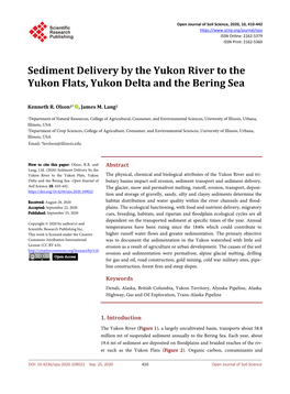 Sediment Delivery by the Yukon River to the Yukon Flats, Yukon Delta and the Bering Sea