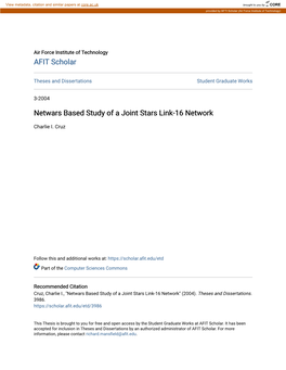 Netwars Based Study of a Joint Stars Link-16 Network