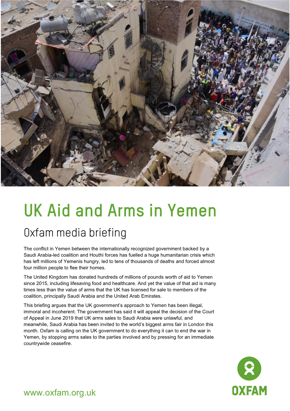 UK Aid and Arms in Yemen Oxfam Media Briefing