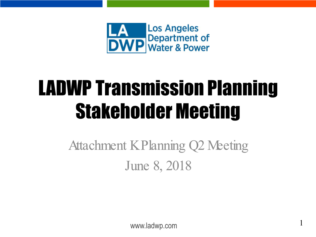 LADWP Transmission Planning Stakeholder Meeting