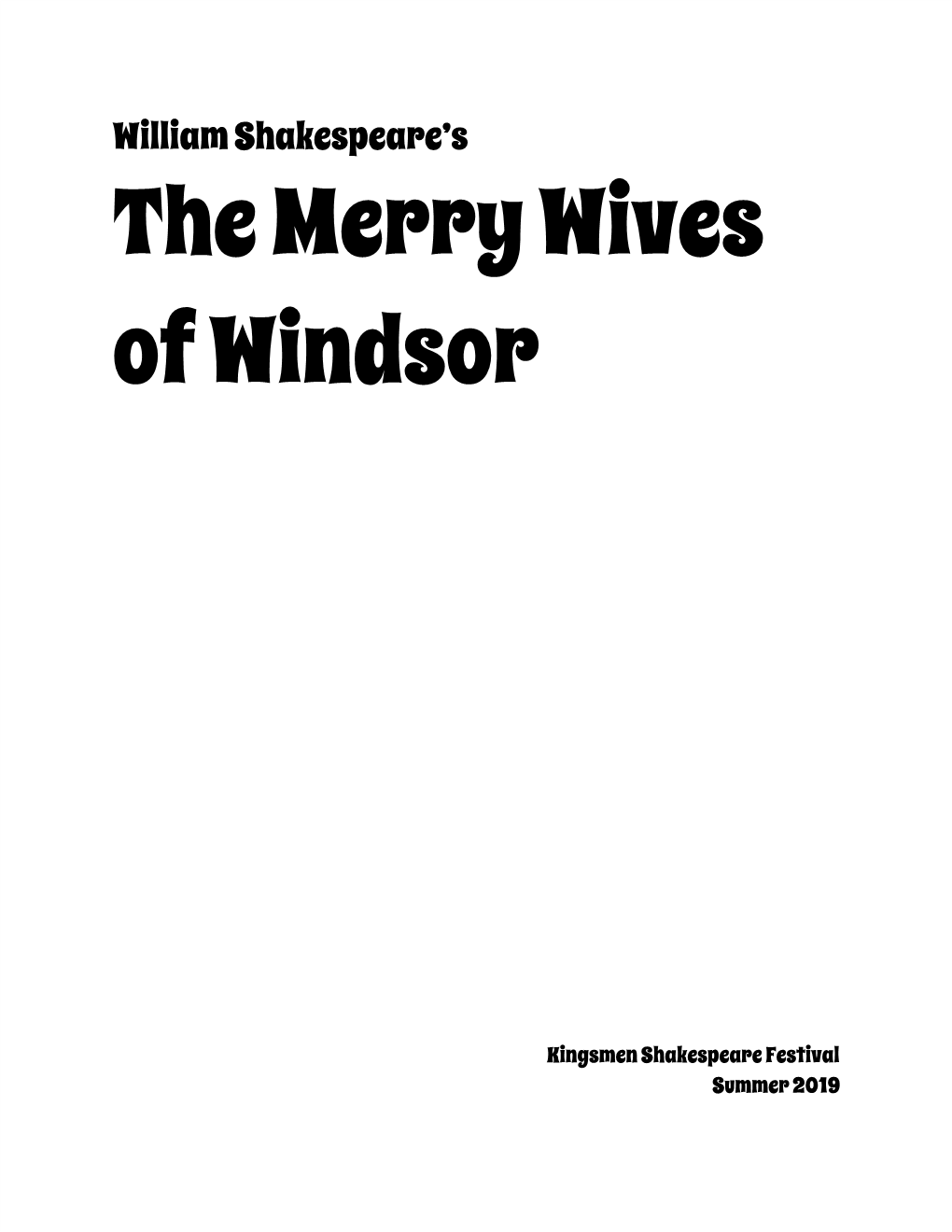 The Merry Wives of Windsor