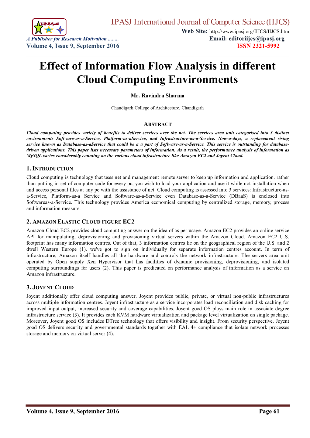Effect of Information Flow Analysis in Different Cloud Computing Environments