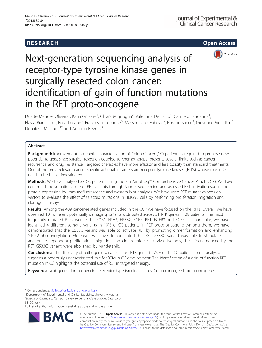 Next-Generation Sequencing Analysis of Receptor-Type Tyrosine Kinase