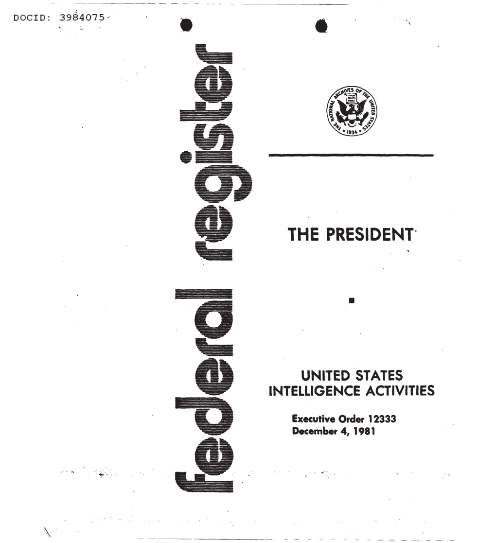 Executive Order 12333 December 4, 1981