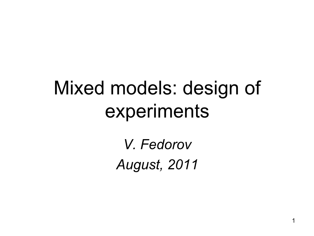 Introduction to Optimal Design of Experiments