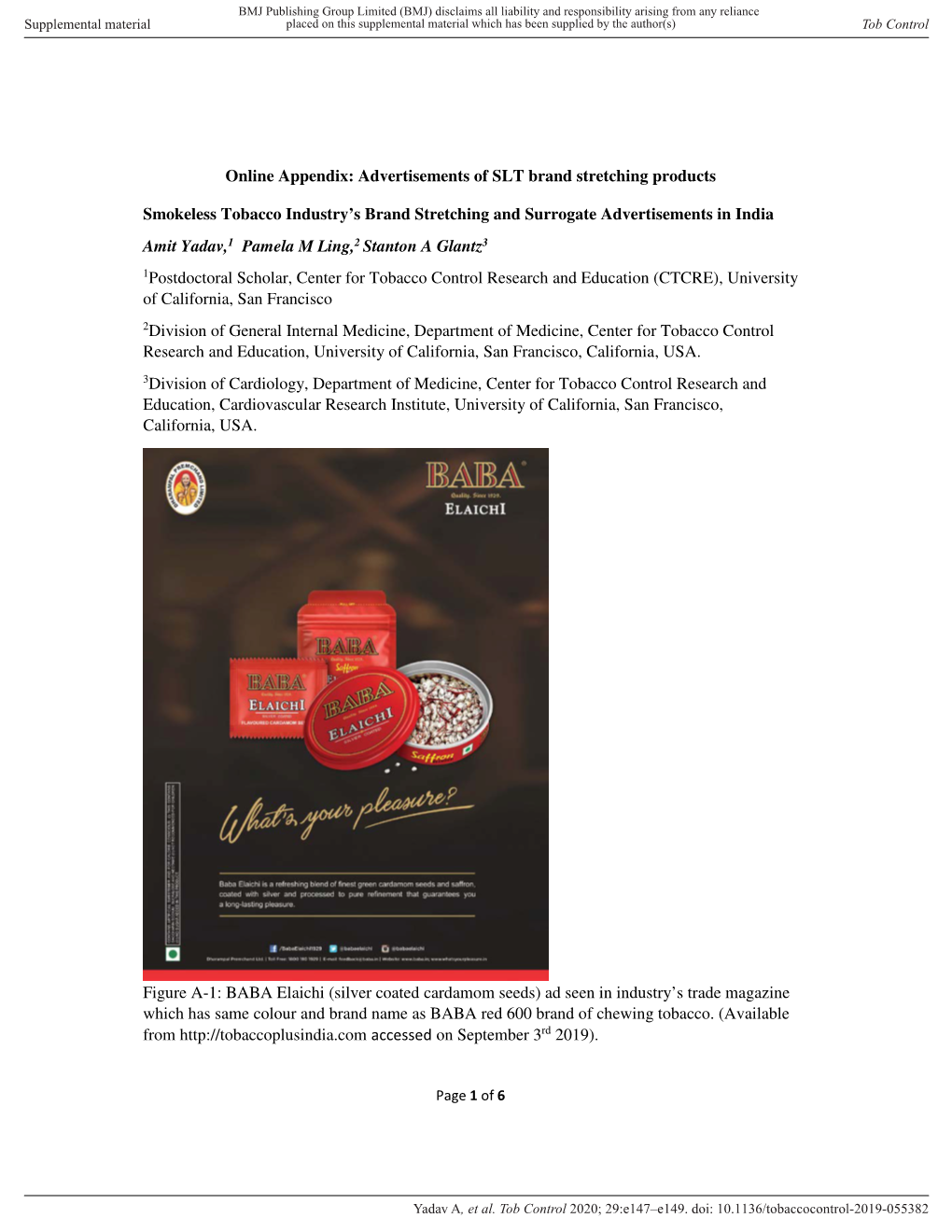 Online Appendix: Advertisements of SLT Brand Stretching Products
