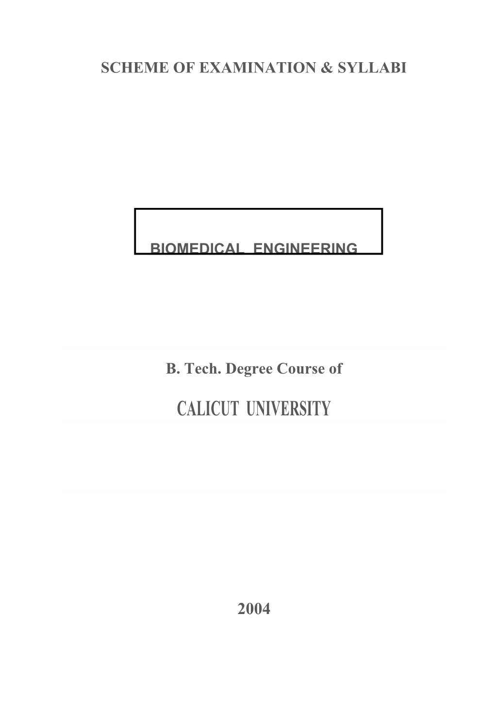 Scheme of Examination & Syllabi