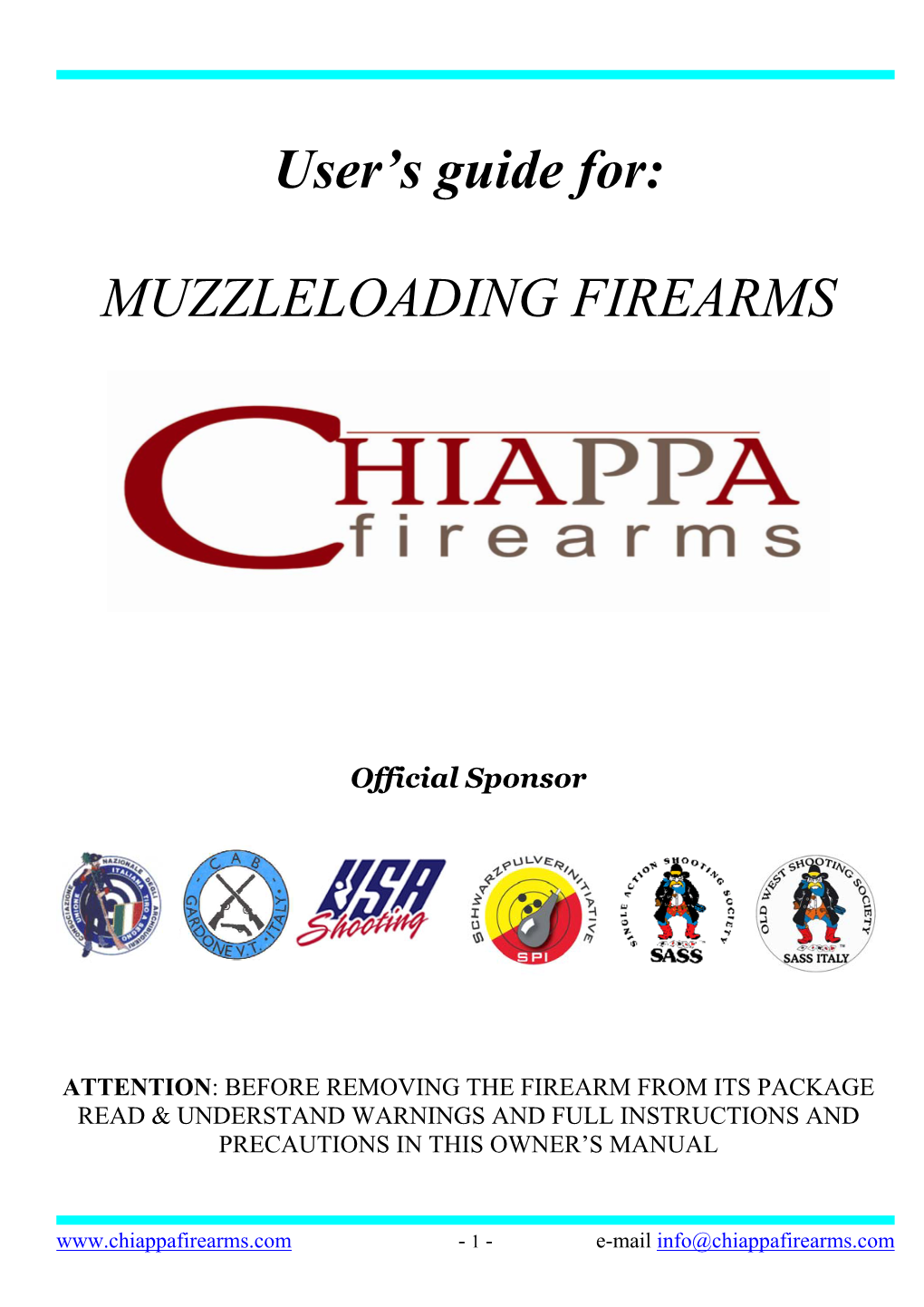 Muzzleloading Muskets & Handguns Manual