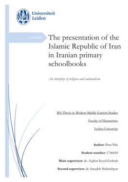 The Presentation of the Islamic Republic of Iran in Iranian Primary Schoolbooks