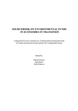 Sourcebook on Environmental Funds in Economies in Transition