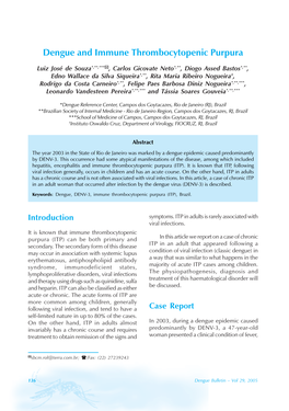 Dengue and Immune Thrombocytopenic Purpura