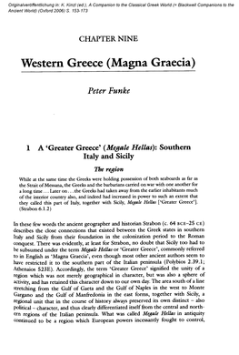 Western Greece (Magna Graecia)