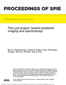 The Lyot Project: Toward Exoplanet Imaging and Spectroscopy