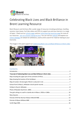 Celebrating Black Lives and Black Brilliance in Brent Learning Resource
