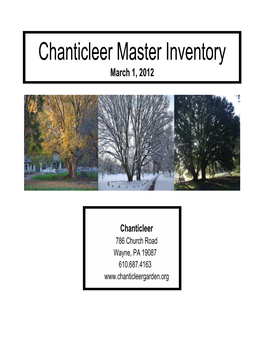 Chanticleer Master Inventory March 1, 2012