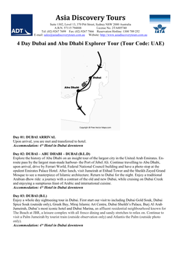 4 Day Dubai and Abu Dhabi Explorer Tour (Tour Code: UAE)