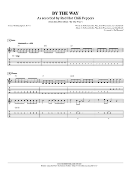 By the Way Guitar Tab