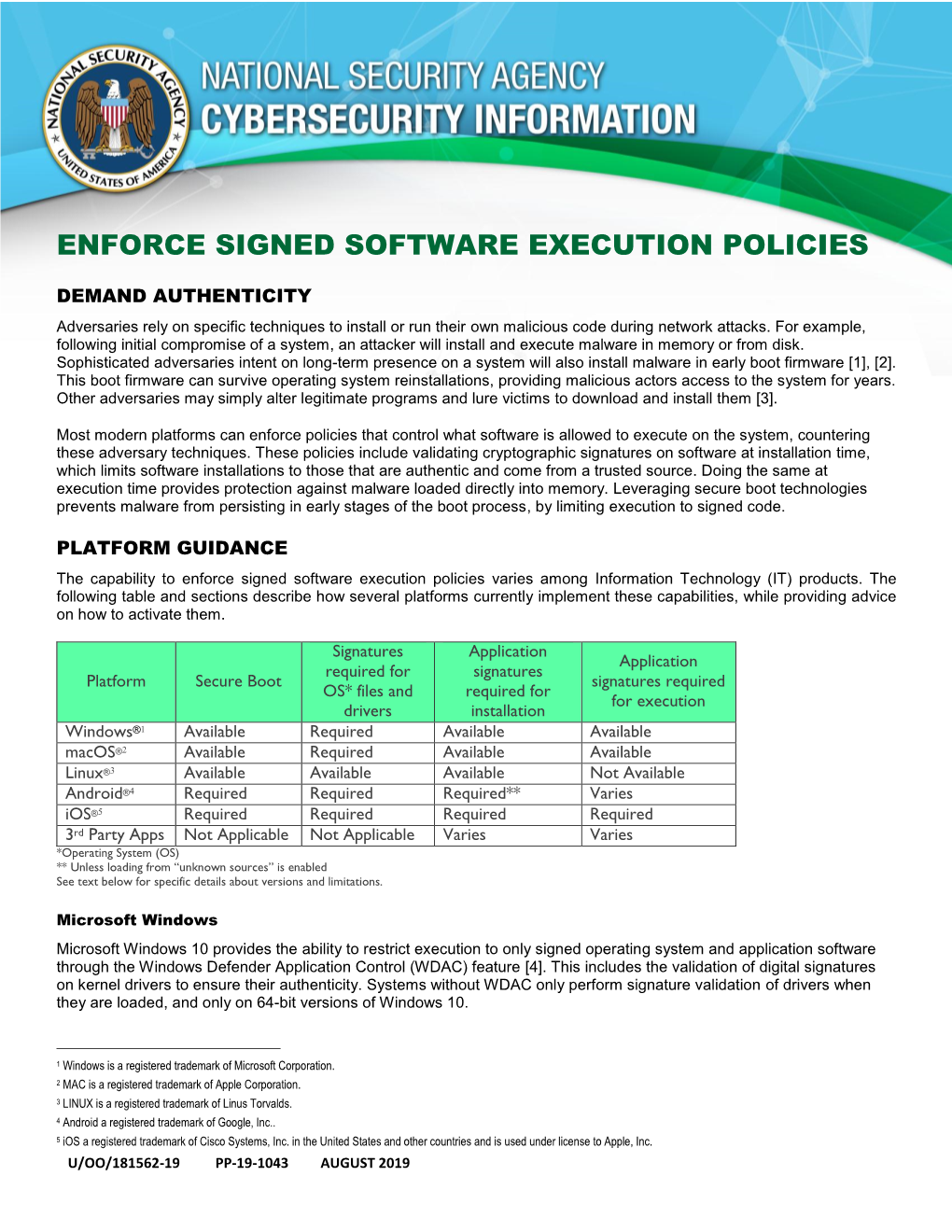 Enforce Signed Software Execution Policies