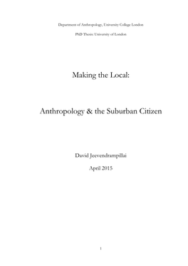 Anthropology & the Suburban Citizen