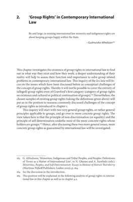 2. 'Group Rights' in Contemporary International