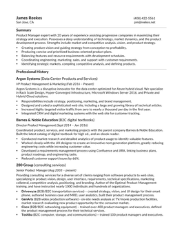 Download PDF Copy of Jim Reekes' Resume