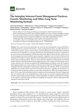 The Interplay Between Forest Management Practices, Genetic Monitoring, and Other Long-Term Monitoring Systems