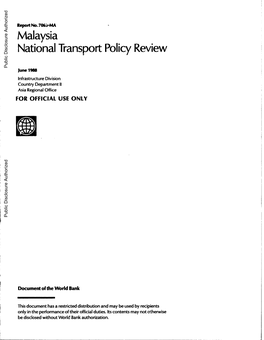Malaysia National Transport Policy Review