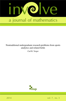 Nontraditional Undergraduate Research Problems from Sports Analytics and Related ﬁelds Carl R