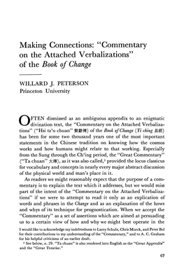 Making Connections: 'Commentary on the Attached Verbalizations'