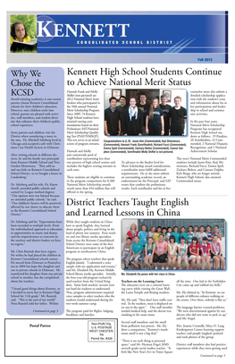 Kennett High School Students Continue to Achieve National Merit