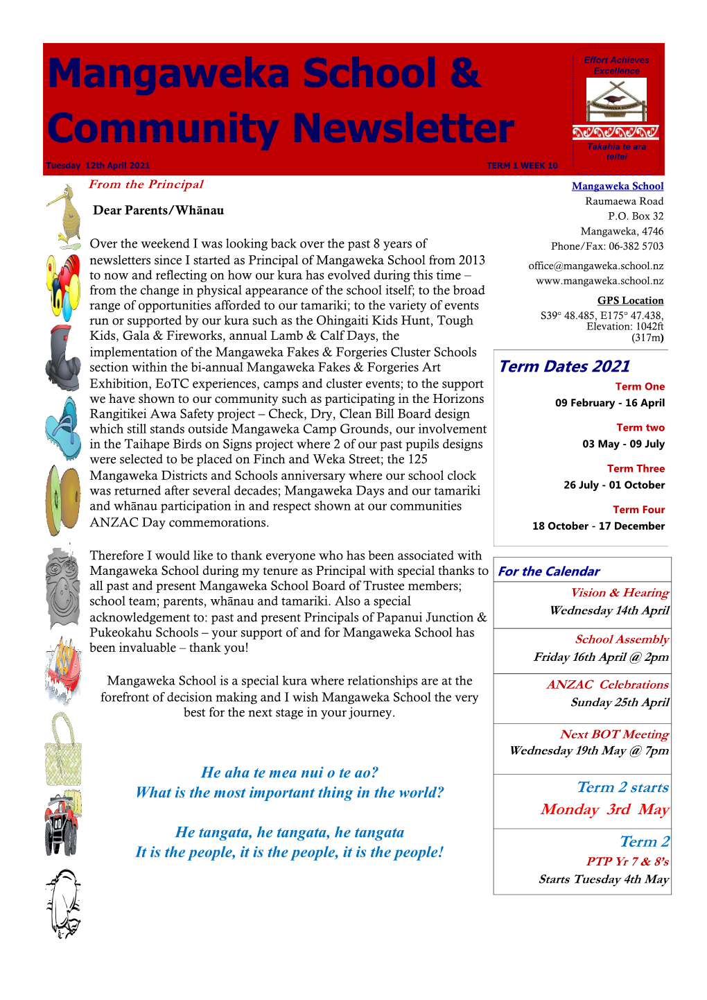 Mangaweka School & Community Newsletter