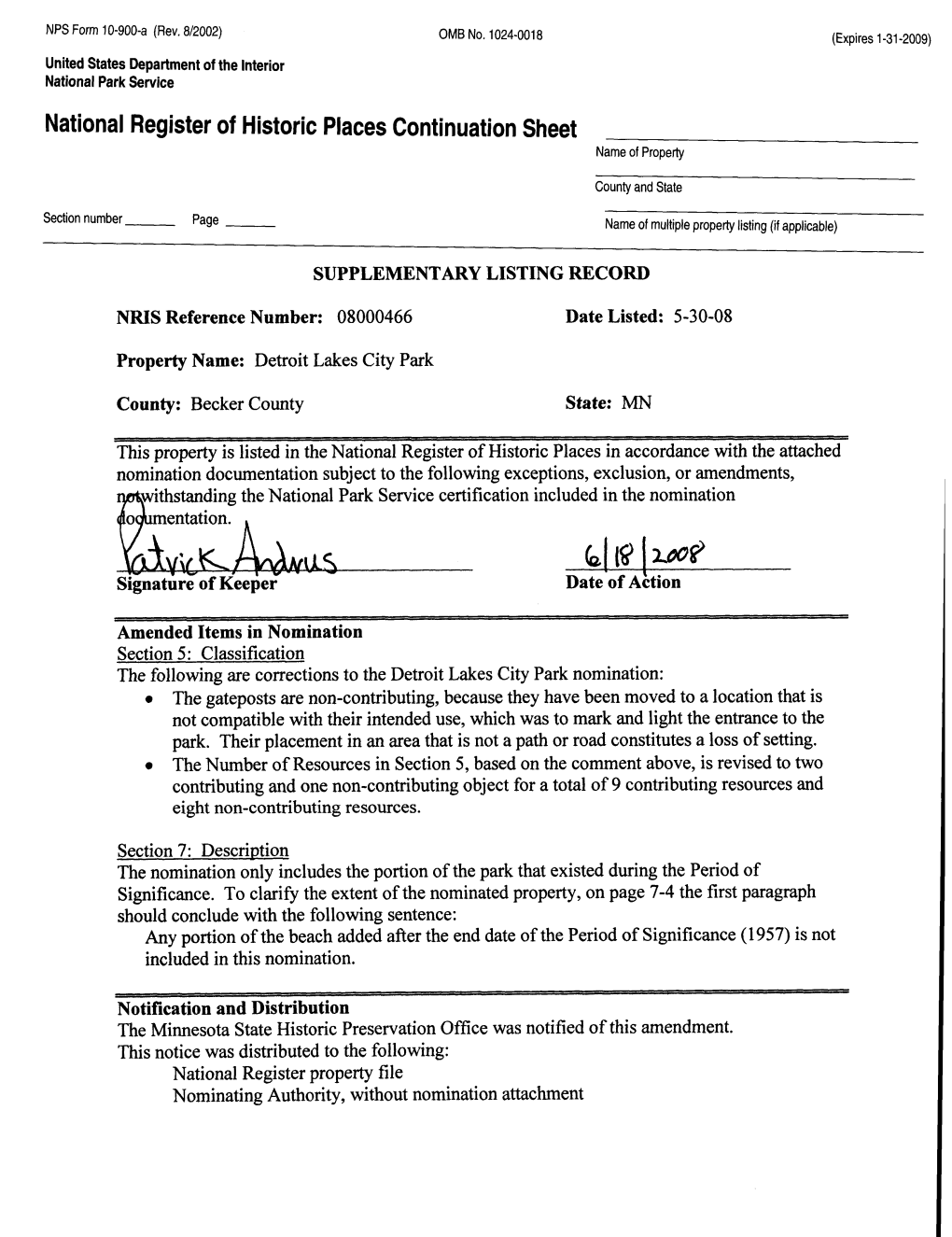 National Register of Historic Places Continuation Sheet Name of Property