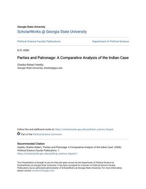 Parties and Patronage: a Comparative Analysis of the Indian Case